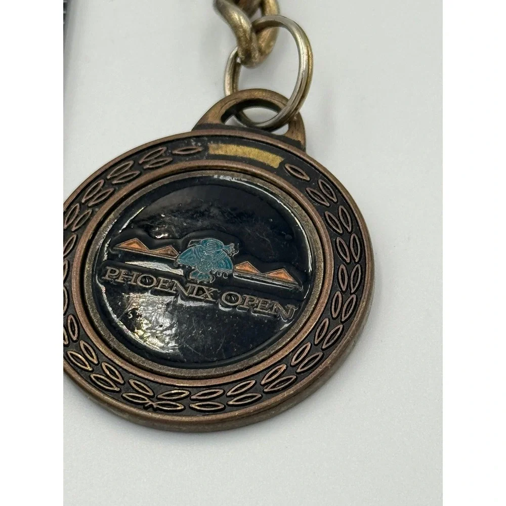 Vintage Phoenix Open Golf Tournament Keychain Bronze‎ Thunderbird Logo Souvenir